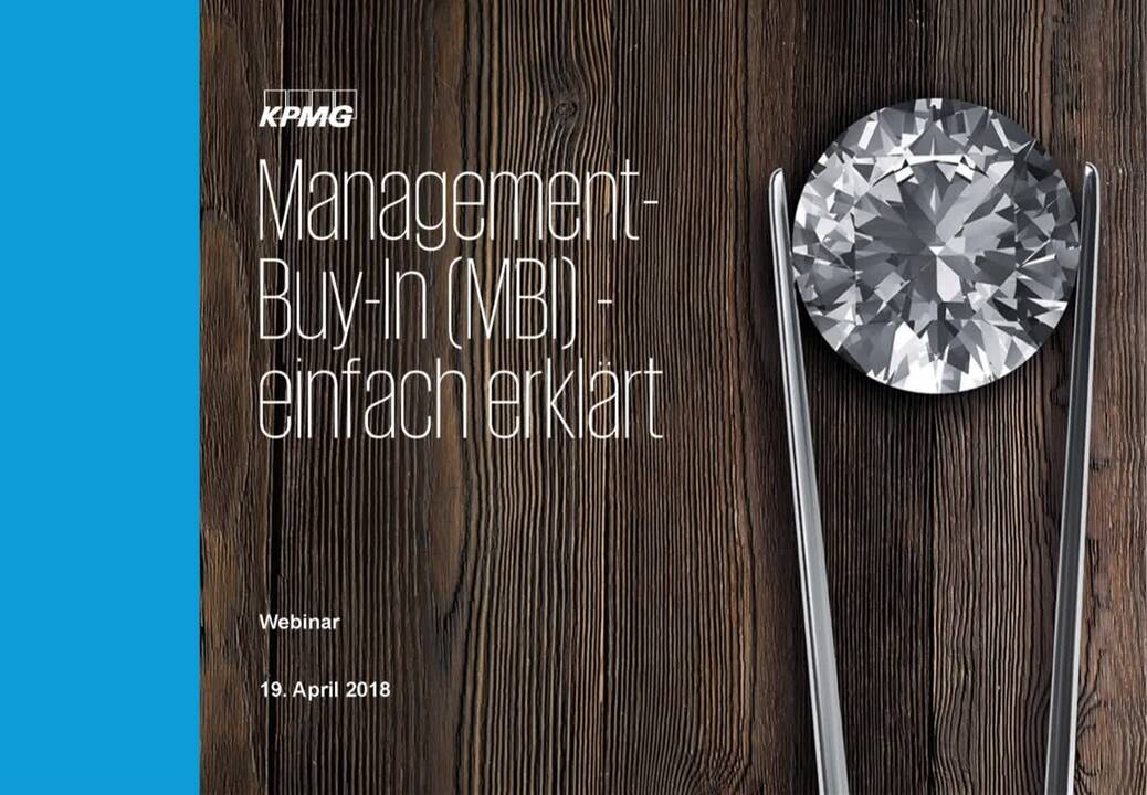 Vorschaubild für KPMG Matchmaker Web-Kurs: Management-Buy-In - einfach erklärt