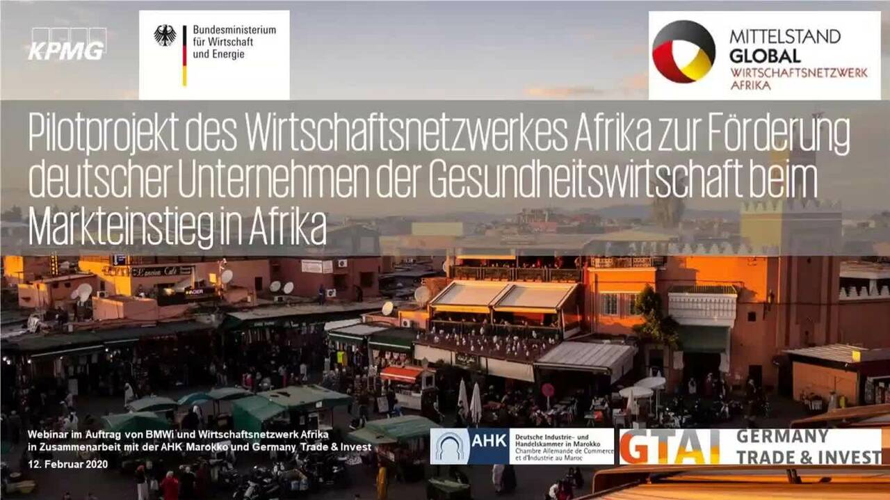 Vorschaubild für Web-Kurs: Afrika als Zukunftsmarkt für die deutsche Gesundheitswirtschaft – wie können Unternehmen profitieren