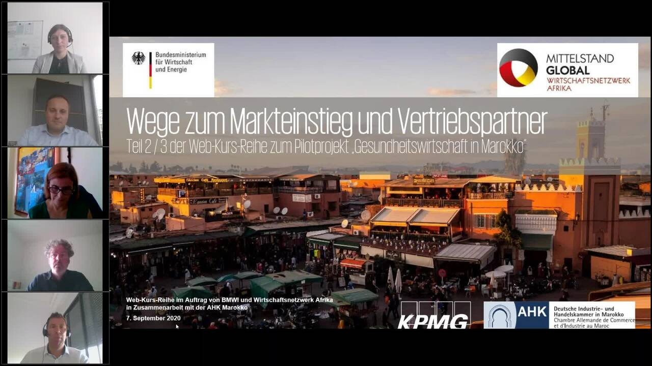 Vorschaubild für Web-Kurs: Marokko: Zukunftsmarkt für die deutsche Gesundheitswirtschaft - Teil II: Markteinstieg