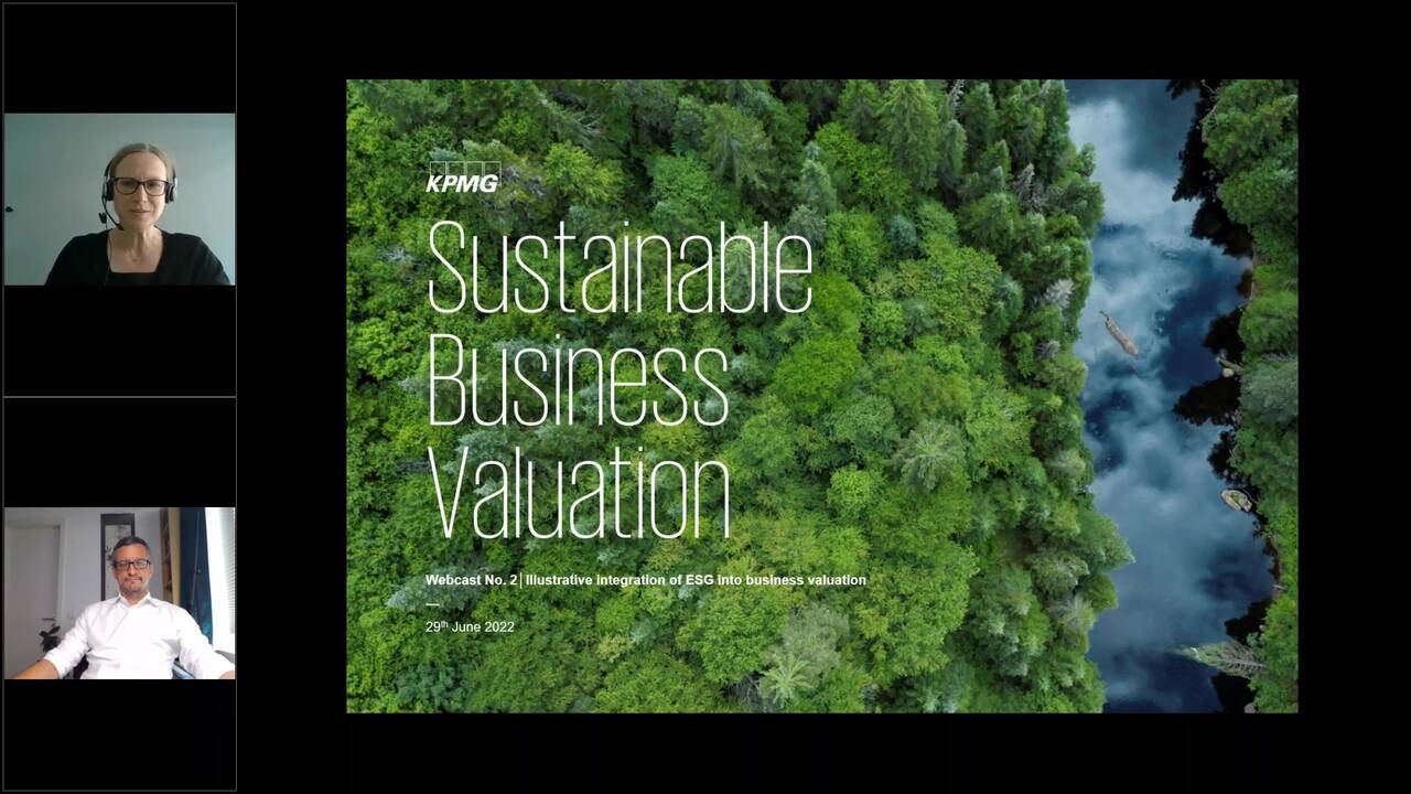 Vorschaubild für Webcast Live: Sustainable Business Valuation – ESG in der Praxis sinnvoll integrieren