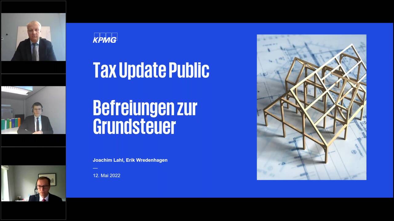 Vorschaubild für Tax Update Public – Fokus Grundsteuerbefreiungen im öffentlichen, gemeinnützigen und kirchlichen Bereich