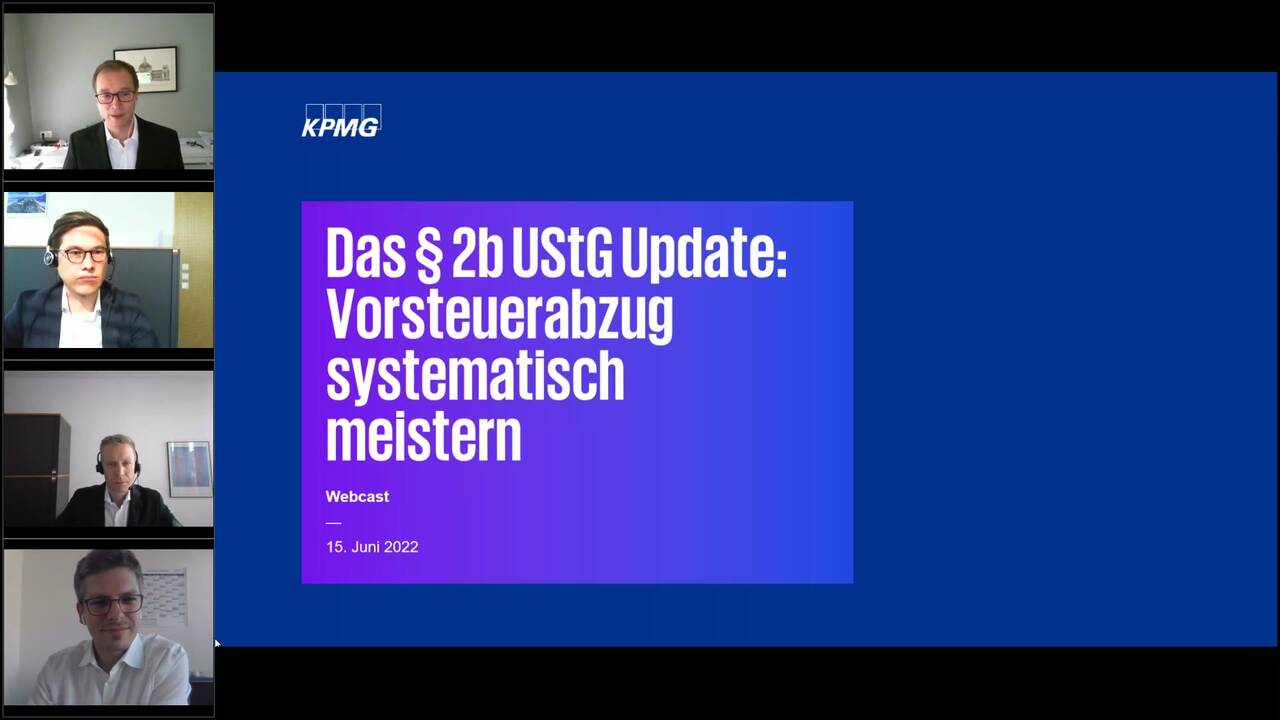 Vorschaubild für Webcast Live_ Das § 2b UStG Update_ Vorsteuerabzug systematisch meistern