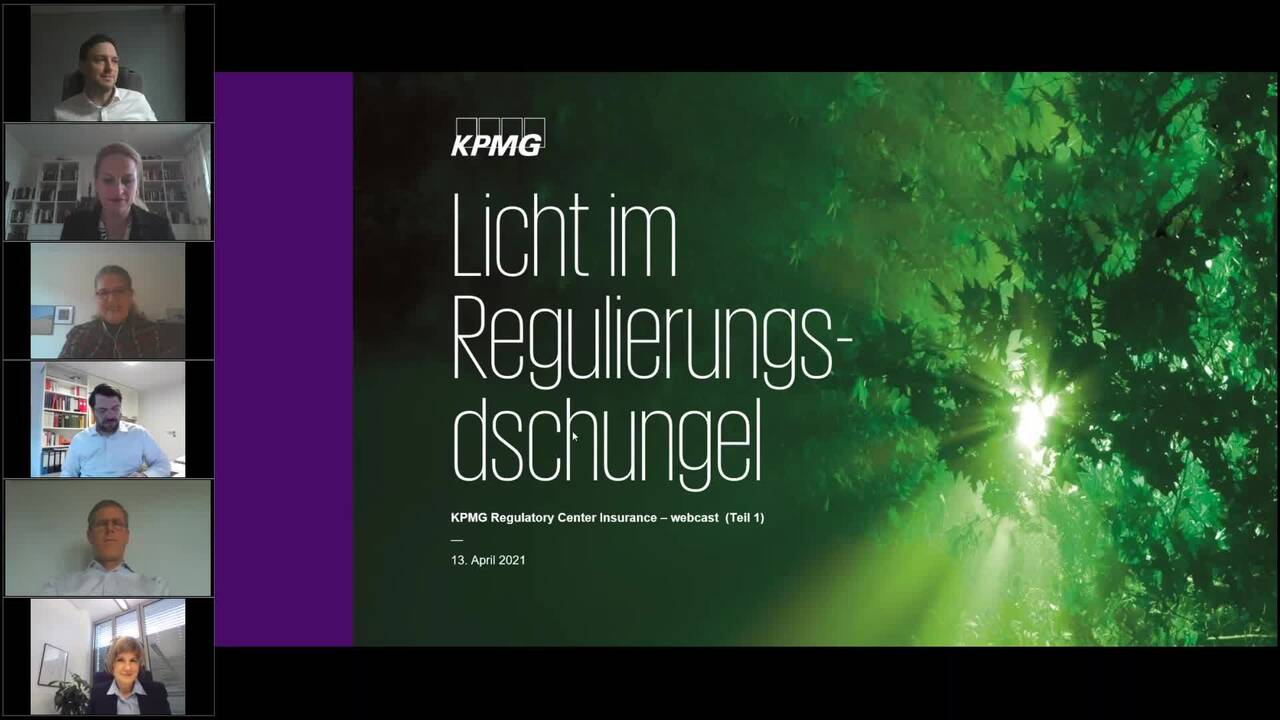Vorschaubild für Webcast Live: Licht im Regulierungsdschungel  - KPMG Regualtory Center Insurance – Teil 1 vom 13. April 2021 