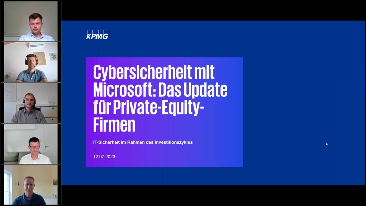 Vorschaubild für Webcast: Cybersicherheit mit Microsoft: Das Update für Private-Equity-Firmen