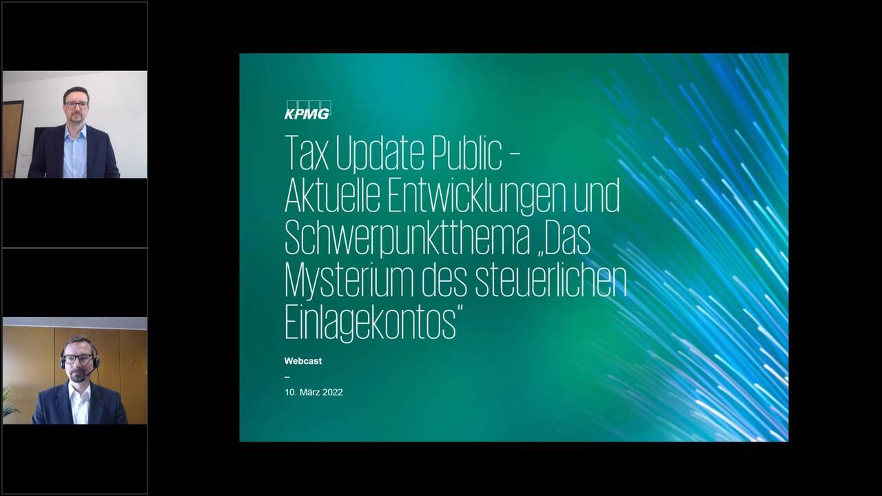 Vorschaubild für Tax Update Public – Fokus Chancen und Risiken des steuerlichen Einlagekontos