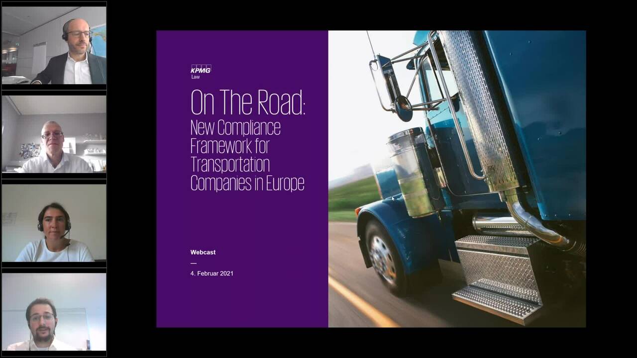 Vorschaubild für Webcast Live: On the Road: New Compliance Framework for Transportation Companies in Europe