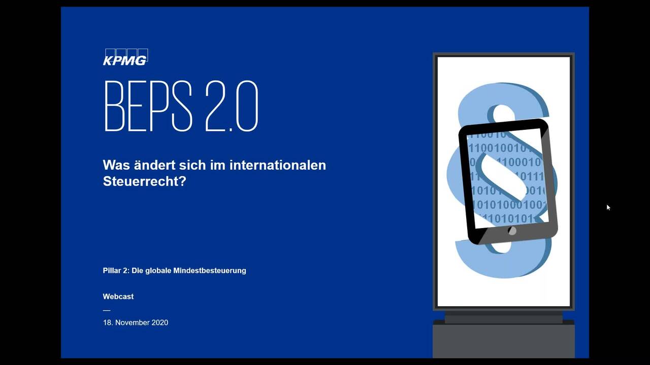 Vorschaubild für Webcast Live: BEPS 2.0 – Was ändert sich im internationalen Steuerrecht zur globalen Mindestbesteuerung?