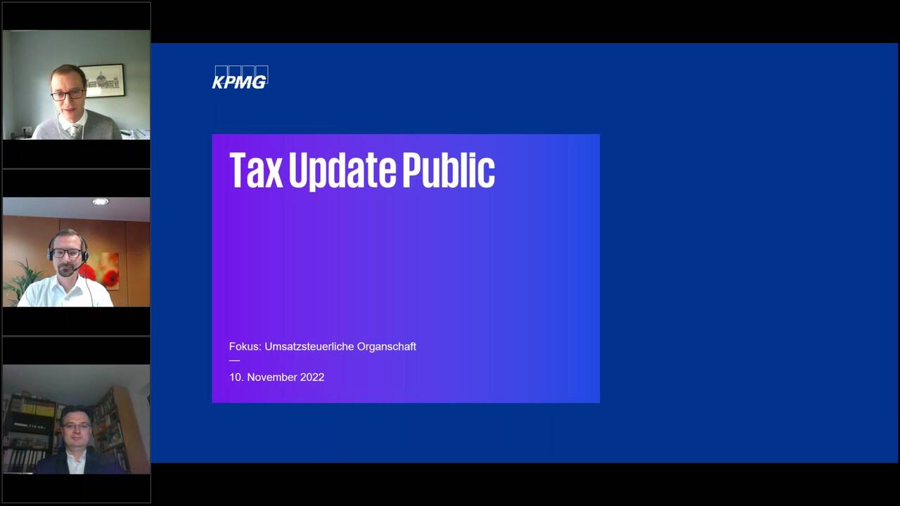 Vorschaubild für Tax Update Public – Fokus Umsatzsteuer aktuell