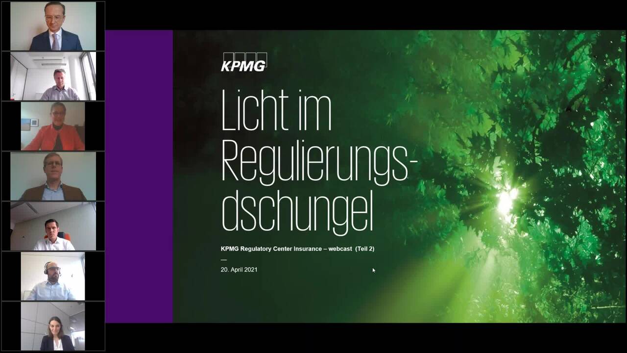 Vorschaubild für Webcast Live: Licht im Regulierungsdschungel - KPMG Regulatory Center Insurance - Teil 2