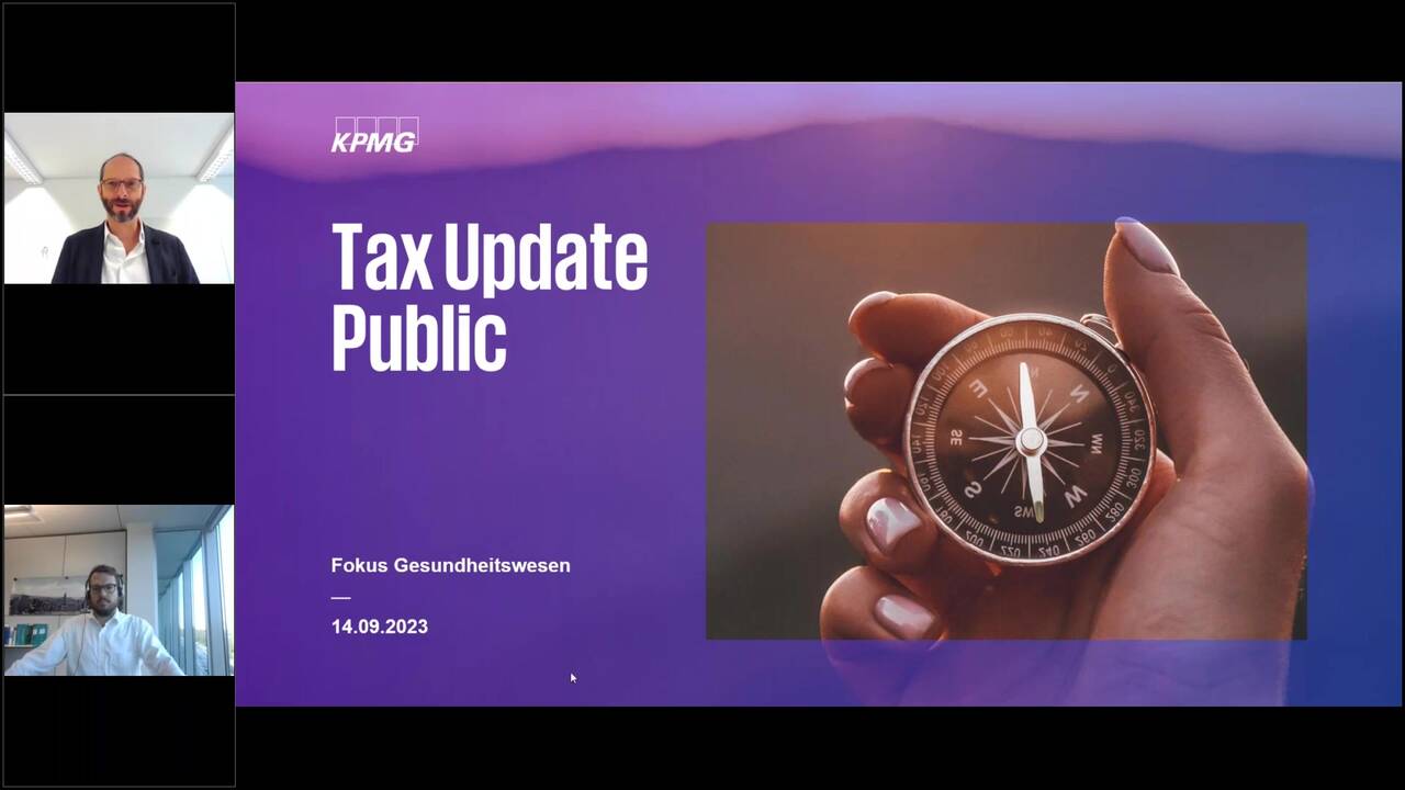 Vorschaubild für Live Tax Update Public - Fokus Gesundheitswesen – Aktuelle steuerliche und rechtliche Herausforderungen