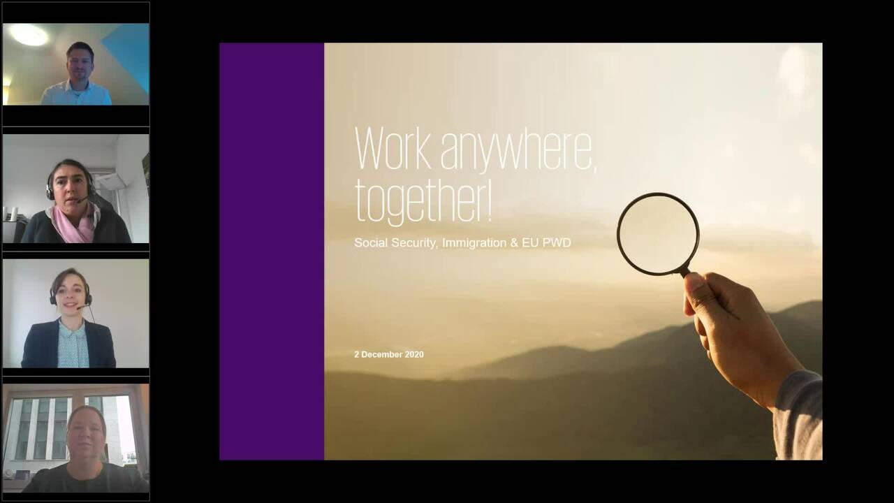 Vorschaubild für Webcast Live: Work anywhere, together: Social Security, Immigration & EU PWD