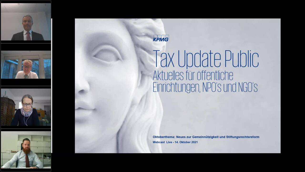 Vorschaubild für Tax Update Public – Fokus Stiftungsrechtsreform, JStG – aktuelle Themen und Handlungsbedarf