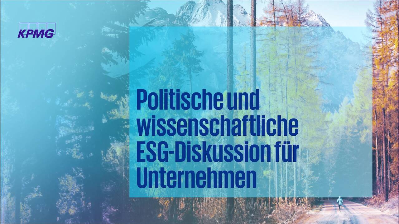 Vorschaubild für Politische und wissenschaftliche ESG-Diskussion für Unternehmen